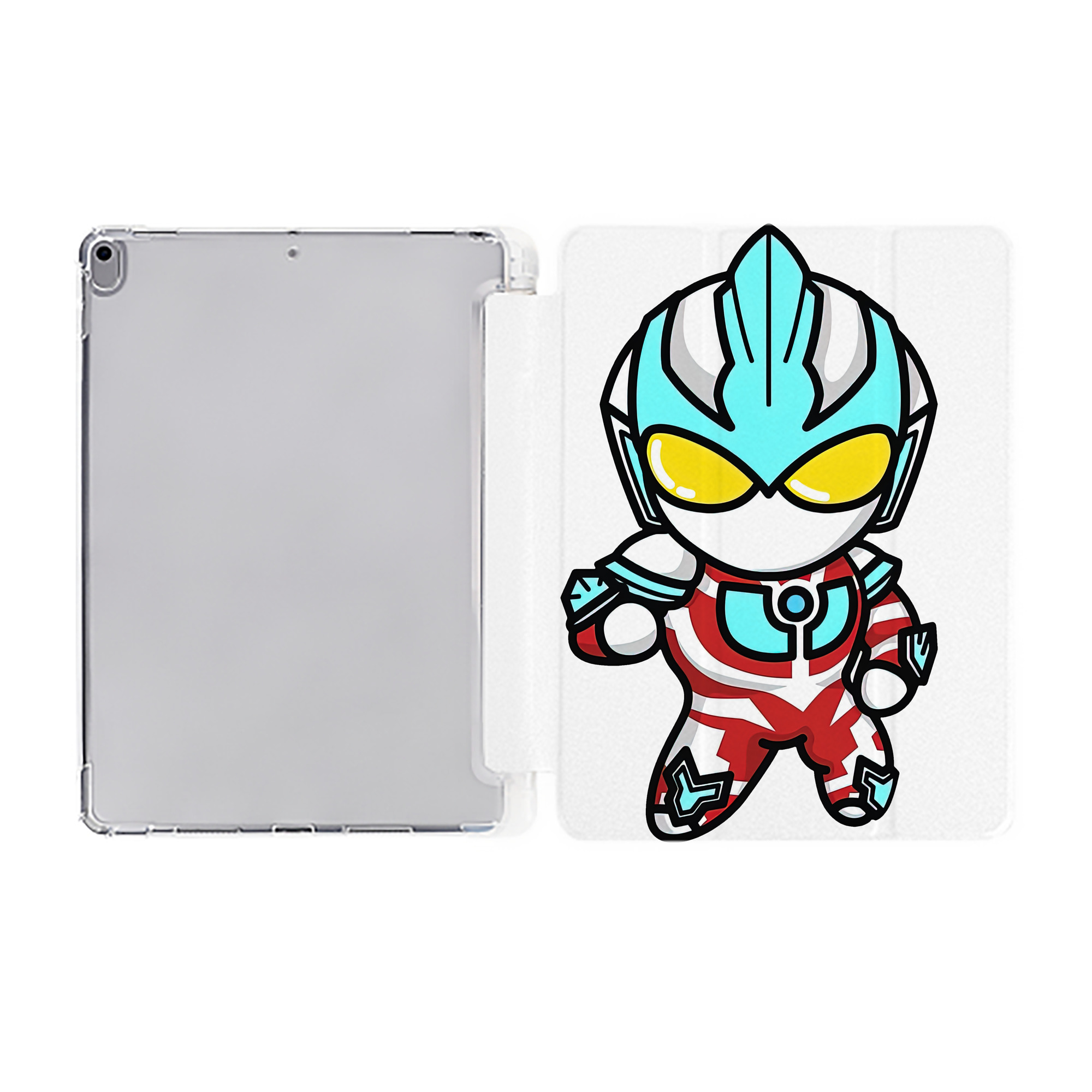 （画像用） ウルトラマン Ultraman IPad ケース ペン収納付き 三つ折りスタンド PUレザー×シリコン 対応機種9.5/10.5/10.9インチ